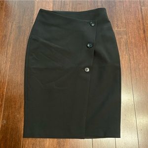 Express High Waisted Supersoft Button Front Wrap Pencil Skirt Black NWOT